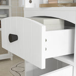 Bathroom Cabinet, Tall with 3 Shelves, 1 Drawer, White