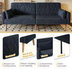 Sofa, Two-Seater Sofa Bed with Sleep Function, Velvet Fabric