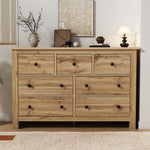 Dining Cabinet, Modern Minimalist Buffet with 7 Drawers, Original Wood