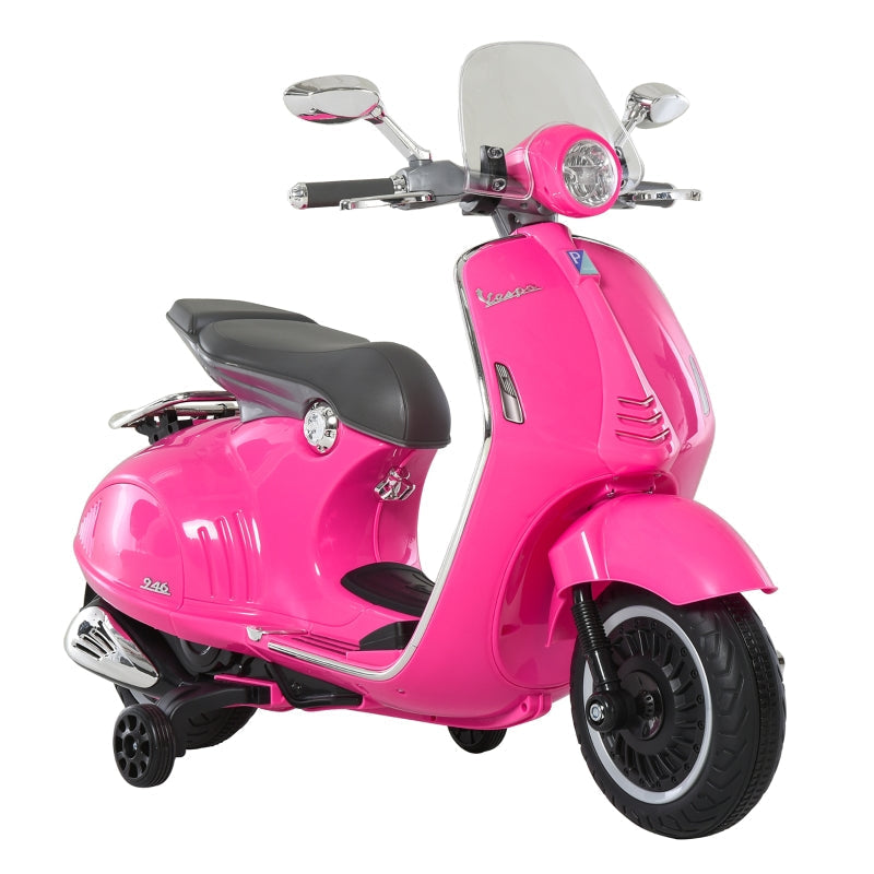 Electric Motorcycle for Children with MP3 Music and Headlights, Faux Leather and Metal, Pink