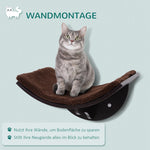 Cat Lounger Wall Mounted Plush Pad Brown