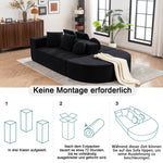 Boneless Sofa, Segmented Cloud Modular No Assembly, Chenille Fabric