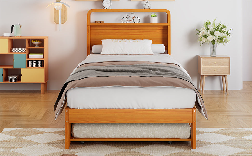 Wooden Bed 90x200cm with 90x190cm Pull-Out Bed, Wood