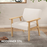 Lounge Chair with Armrests, Dining Relaxing Upholstered, Cream White