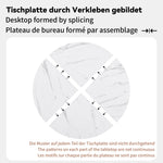 Dining Set 5-Piece Round Marble Table 4 Velvet Chairs - Grey
