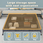 Modern Soft Bed with Mattress & Storage, 160x200cm, Gray