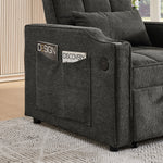 3-in-1 Sofa Bed Slide-to-Transform USB Charging - Gray