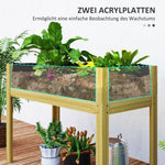 Raised Bed, Acrylic Panels Wood, Natural Wood