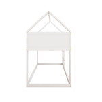 Bunk bed for children, 90x200cm Low Single Loft Bed with Stairs, White Solid Wood