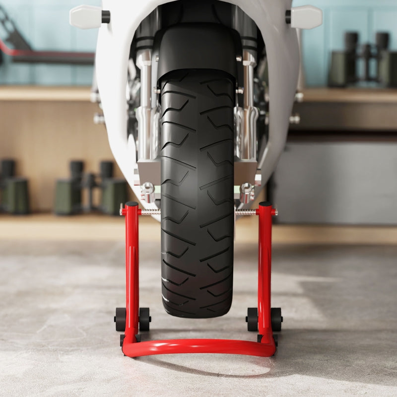 Motorcycle Stand Set, Front/Rear Assembly, 544 kg, Steel Red