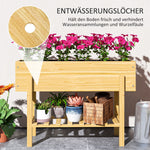 Raised Bed with Shelf, Herb & Vegetable Planter, Natural Wood