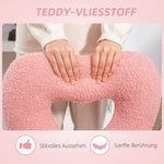 Swivel Desk Chair Height-Adjustable Heart Back, Teddy Fleece Pink