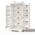 Kitchen Cabinet with LED Sensor Light and Adjustable Shelves, White