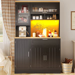 Tall Display Cabinet LED Lighting 104x40x180cm White/Black