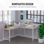 L-Shaped Corner Desk 150x150cm Home Office MDF Natural Color