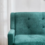 2-Seater Linen Bench with Solid Wood Legs and Button Tufting, Natural Linen Tone