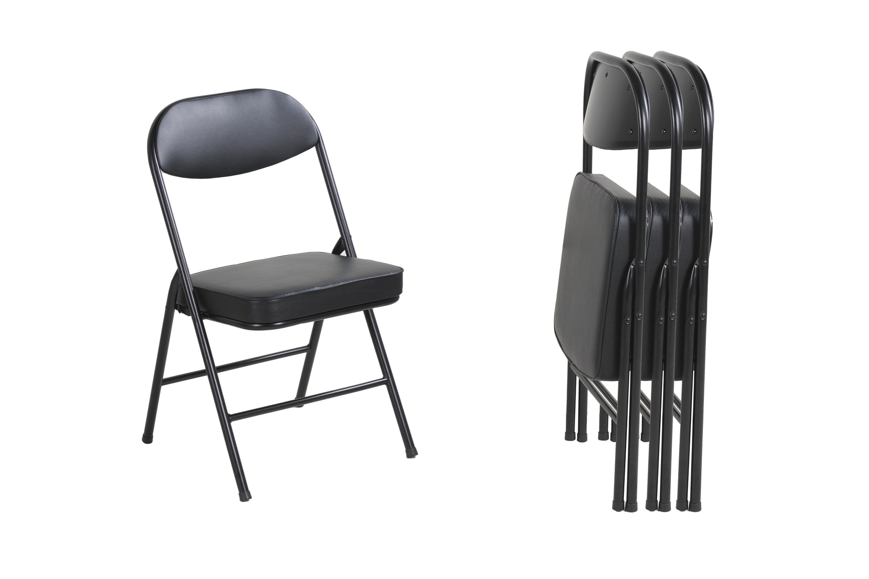 4 Pack Folding Chairs with Padded Seats Durable Metal Frame