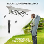 Camping Bed Folding with Pillow, Side Pocket, 150kg, Light Grey
