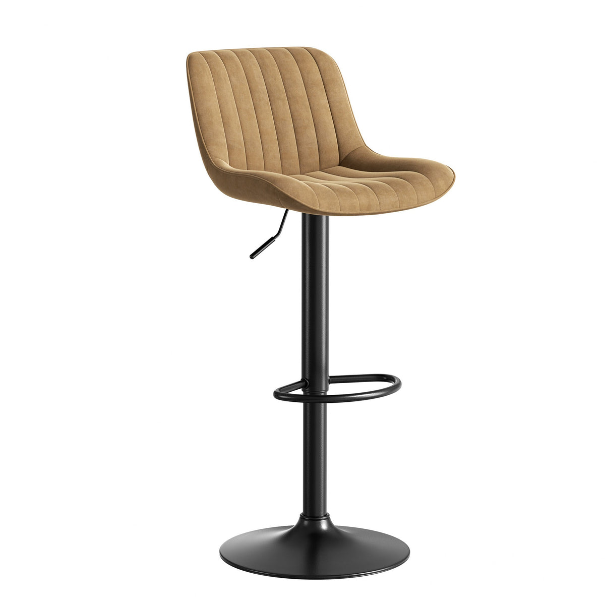 Dining Room Bar Stool Swivel Chairs, Set of 2, Height Adjustable, 360° Swivel, Velvet