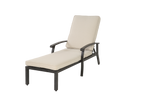 Lounge Patio Chair, Adjustable Recliner Rust-Resistant Aluminum, Beige Cushion