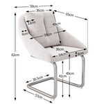 Velvet Dining Chair Set of 6, Luxurious Swivel Design with Cushions and Curved Legs, Beige Samt