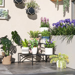 3-Tier Plant Stand, Metal Flower Shelf, 60cm High, Black