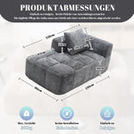 Chaise Longue Sofa, No Assembly Soft Cushions Side Pockets - Grey