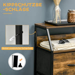 Fabric chest of drawers with 3 drawers, steel frame, rustic brown