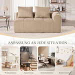 Two-Seater Sofa - No Assembly Storage Pocket Drink Holder - Corduroy