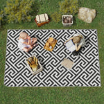 Outdoor Carpet, Double-Sided Water-Repellent, Plastic Black White