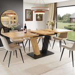 Extendable Dining Table with Wing-Shaped Legs, 120-160 cm, Wood Look