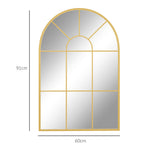 Wall Mirror, Window Mirror, Decorative Hanging, Gold Metal