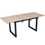 Extendable Dining Table 140/180cm Rectangular Industrial Foldable - Oak Look/Black