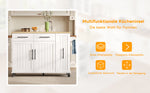 Kitchen Island Drop Leaf Storage Cart Rolling 3-Tier Pull-Out Organizer White