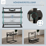 Feeding Station, Raised Bowls, Stainless Steel, Black + Silver