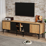 TV Cabinet Lowboard 160cm 4 Compartments Minimalist for 65 Inch TV - Natural Wood Color