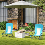 Folding Camping Chairs, Set of 2 with Cup Holder, Mesh Backrest, Black