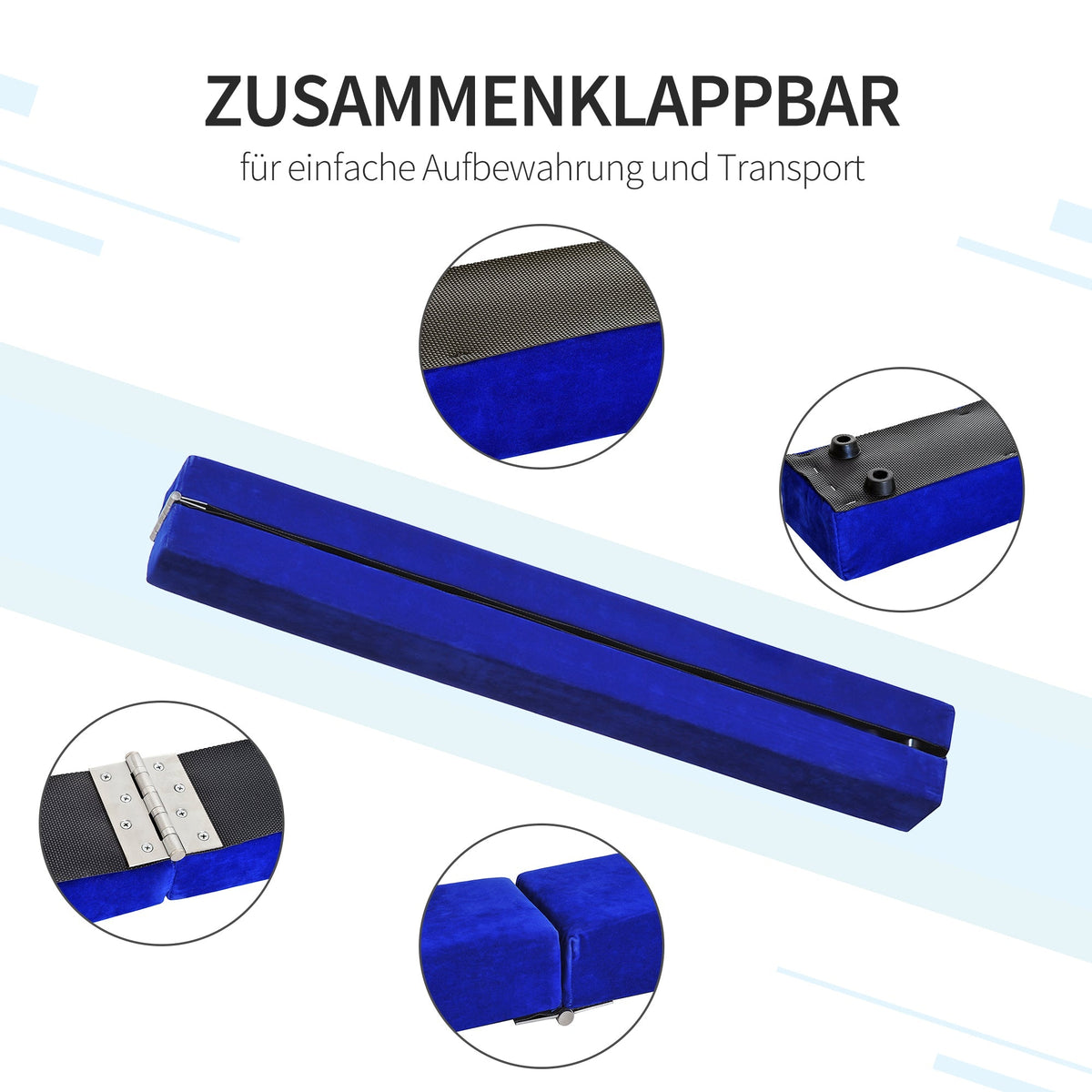 Balance Beam Foldable, 210 cm, 120 kg, Blue