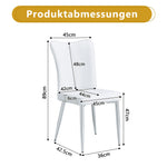 2x Modern Dining Chairs PU Leather Silver Metal Legs White