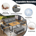 Garden Lounge Set for 6-7 People, Weatherproof Seating Group, Galvanized Iron Frame