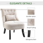 Recliner Chair, Back Cushion, Linen-Look, Cream White