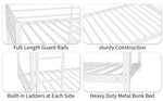 Metal Bunk Bed Twin Over Twin Sturdy Safety Railing - Metal