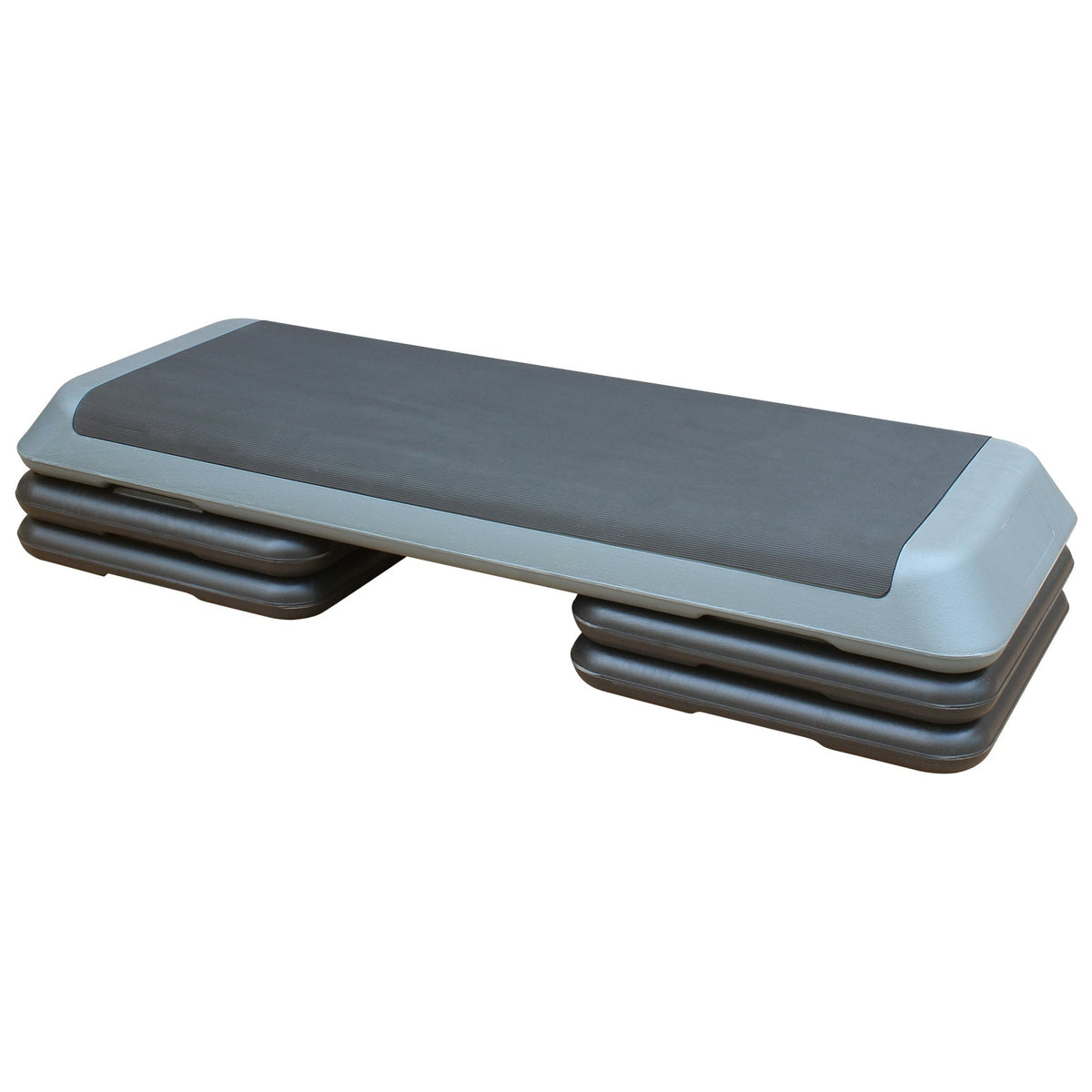 Aerobic Step Platform 110cm Adjustable Height with 4 Risers Home Gym Gray