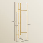 Coat Rack, 6 Hanging Rods, Solid Wood, Natural