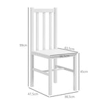 Dining Chairs, Set of 2, 120 kg, Pinewood White