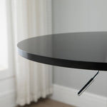 Round Bar Table Height Adjustable Swivel Steel Black
