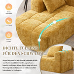 Chaise Longue Sofa, Soft with Side Pockets, No Assembly, Yellow