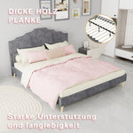 Modern Minimalist Soft Bed 160x200cm with Mattress, Gray