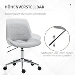 Office Chair, Armrest-Free Swivel, 110 kg, Light Grey