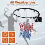 Basketball Rim Replacement, Double Spring Solid, In-Ground & Wall-Mounted Steel, Black